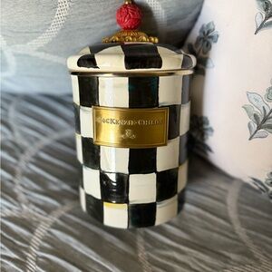 Mackenzie-Childs Courtly Check Black and White Medium Canister